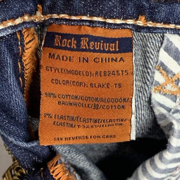 Rock Revival Buckle Blake Straight Jeans Womens 30 Low Rise - Picture 7 of 16